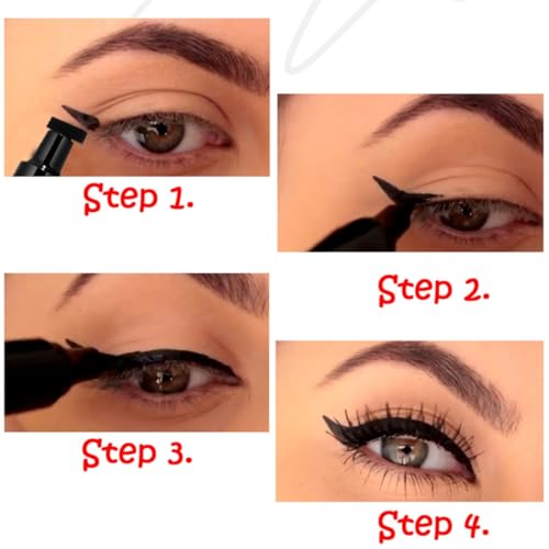 ONarisae Eyeliner Pencil Double-sided Stamp Liquid Eye liner Pen Smudgeproof Long Lasting White