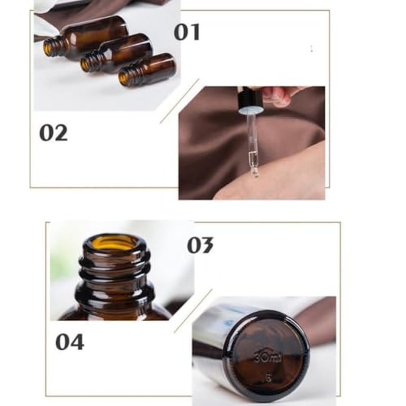 Happyupcity 3Pcs 15ml/0.5oz Empty Refillable Amber Glass Dropper Bottles with Scale Dropper Essential Oil Bottles Sample Vials Travel Liquid Dispenser Container for Perfume Cosmetic