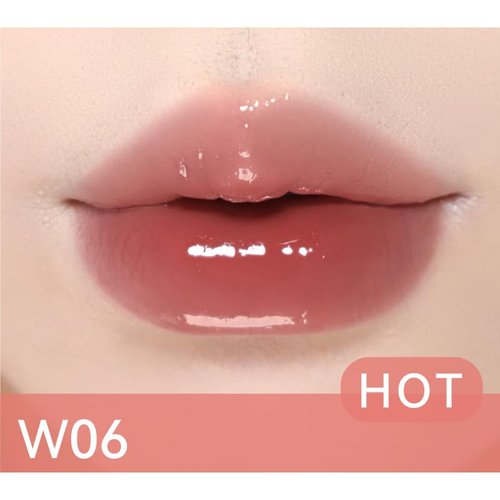 ChongTai 1 PC AZTK Long Lasting Melting Jelly Mirror Effect Solid Moisturizing Lipstick, Jelly Lipstick, Mirror Effect Solid Lip Glaze, Lip Plumper Lipstick (W06, 1.9g)