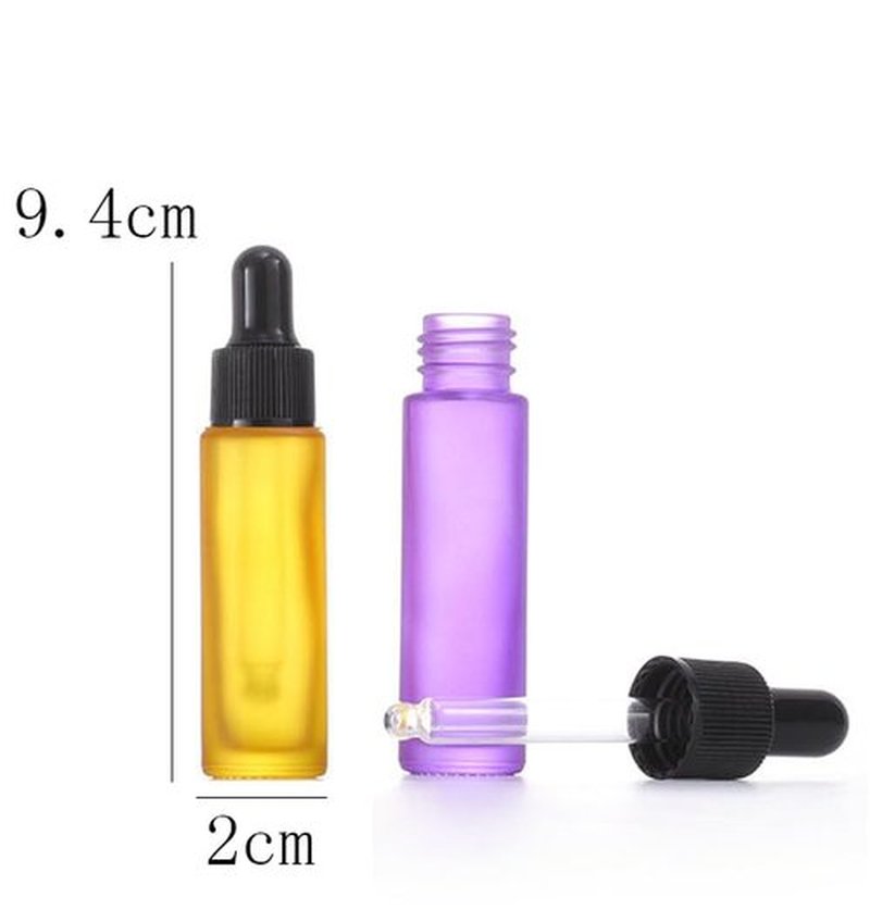 YORROR 10 Pcs 10ml Frosted White Glass Dropper Bottle with Eye Dropper,Empty Refillable Dropper Bottle Travels Bottle for Essential Oils,Aromatherapy,Perfume,Cosmetic,Laboratory