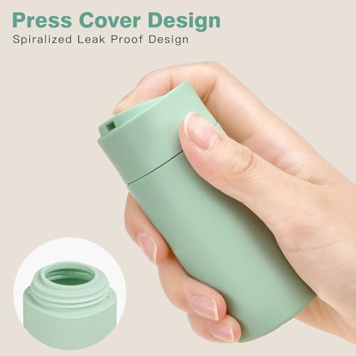 Travel Bottles for Toiletries, 5 Pack Travel Size Containers, TSA Approved Leak Proof Refillable Portable Travel Toiletry Bottles Set with Clear Toiletry Bag for Shampoo Conditioner, Lotion (Green)