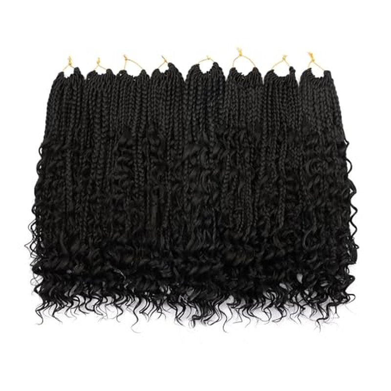 14 Inch Goddess Box Braids Crochet Hair for Black Women 8 Packs Crochet Box Braids Pre-looped Boho Box Braids Crochet Braids Synthetic Braiding Hair Extension #2