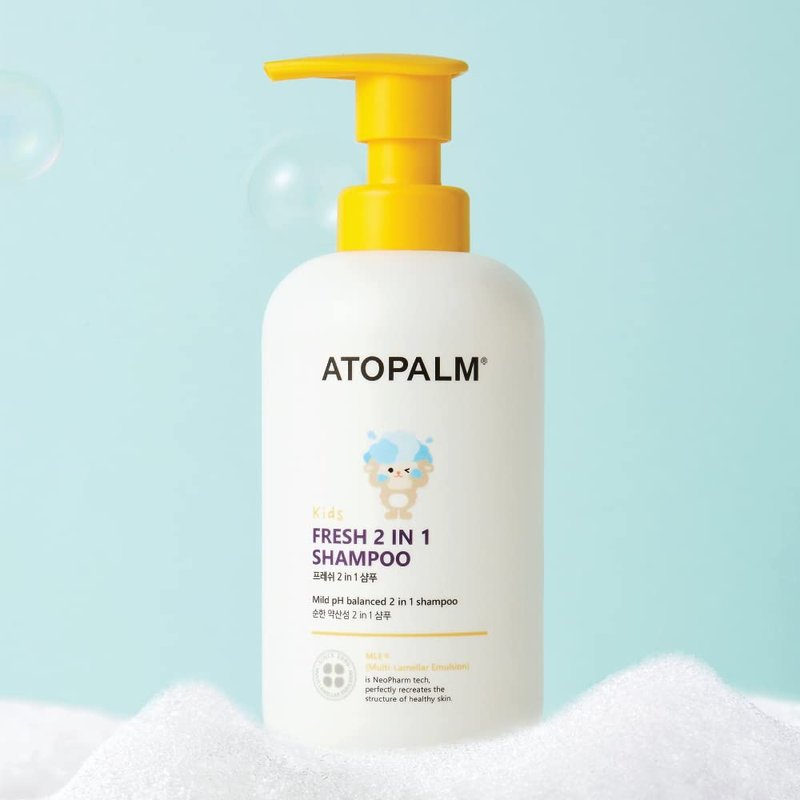 ATOPALM Fresh 2 in 1 Shampoo 15.5 Fl. Oz., 460ml, Kids Tear-Free Shampoo & Conditioner | Mild Cleanser for Sensitive Scalp and Weak Hair | Tangle-Free Care with Argan Oil