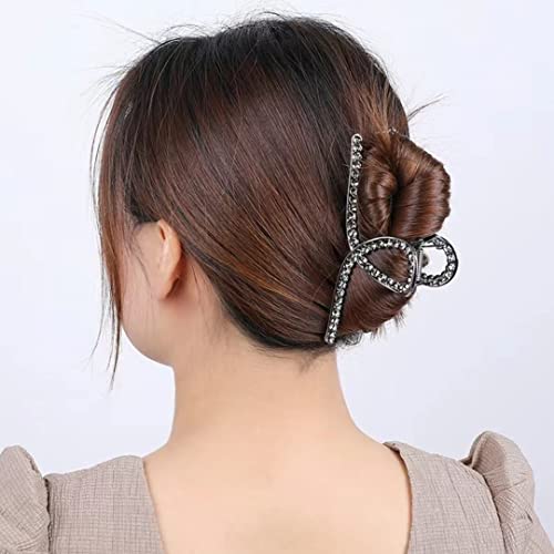 Large Rhinestone Embellished Hair Clips for Thick Hair - 5.2" Long Jumbo Bling Fancy Jaw Clips for Women and Girls