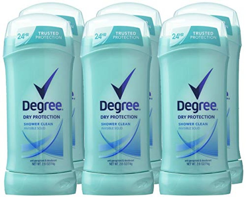 Degree Women Shower Clean Invisible Solid Anti-Perspirant & Deodorant 2.6 oz (Pack of 6)