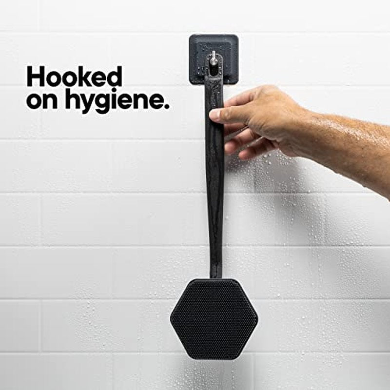 Tooletries Special Edition Camo Silicone Back Scrubber with Hook - Exfoliating Shower Brush, Back Washer for Men, Durable Back Brush with Long Handle - Long Lasting Bath & Shower Accessories