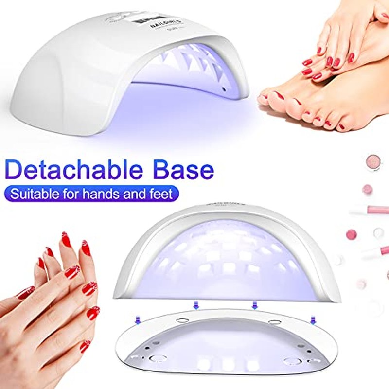 NAILGIRLS UV LED Nail Lamp, 150W Fast Curing UV Light for Gel Nail, Professional UV Nail Lamp 4 Timer Setting with Automatic Sensor, Nail Dryer with 36pcs Lamp Beads for Home, Salon, White