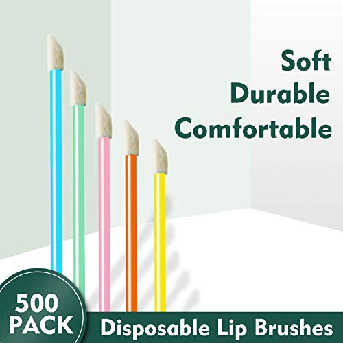 500Pcs/Set Disposable Lip Brushes Make Up Brush Lipstick Lip Gloss Wands Applicator Tool Makeup Beauty Tool Kits (Black)