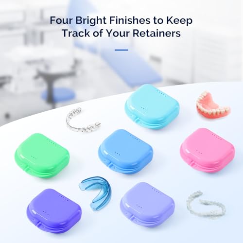 JMU Retainer Case with Vent Holes, Mouth Guard Case Dental Storage Container, Lime Green