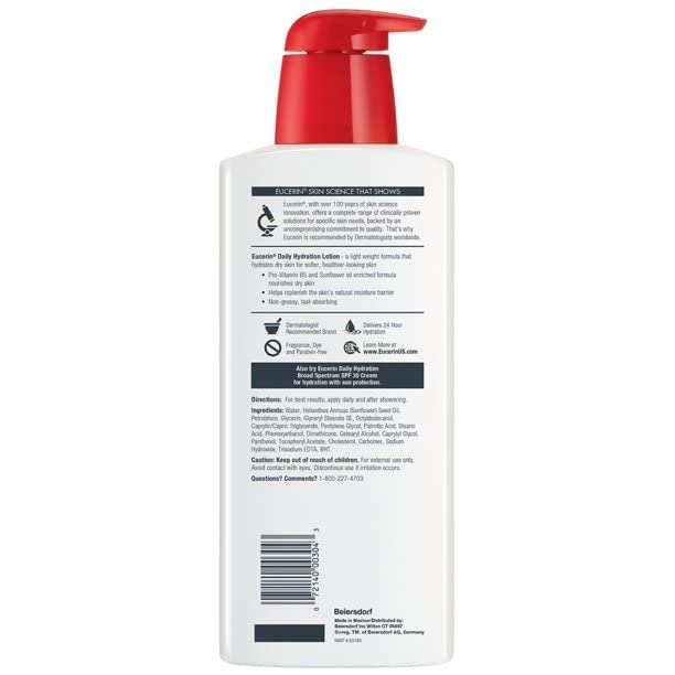 Eucerin Daily Hydration Skin Lotion, 16.9 Ounce Body Care (Pack of 1)