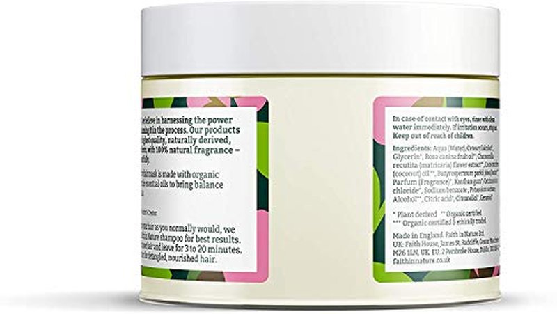 Faith in Nature Natural Wild Rose & Chamomile Hair Mask, Restoring, Vegan & Cruelty Free, Parabens and SLS Free, For Normal to Dry Hair, 300ml