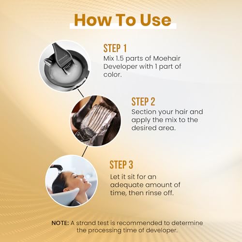 MOEHAIR Hair Color Developer 3% Hydrogen Peroxide, 10 Volume Creme Developer for Hair Coloring and Bleaching, Paraben-Free, Peach Fragrance 32 Fl. Oz