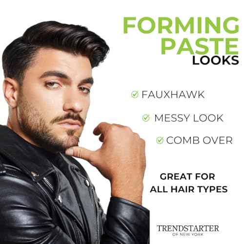 TRENDSTARTER - Men's Matte Premium Pomade Sample Pack - Cream, Wax, Forming Paste, Thickening Fiber (Four 0.25oz Samples in One Box)