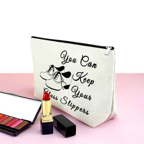 Tap Dance Gifts for Women Makeup Bag Tap Dance Teacher Gifts Cosmetic Bag Dance Teacher Appreciation Gifts Zipper Travel Pouch Tap Dancer Gifts Tap Dance Themed Gifts You Can Keep Your Glass Slippers