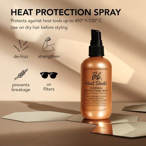 Bumble and bumble. Heat Shield Thermal Protection Hair Mist | Frizz Control, Damage Repair, Heat Protection Spray, Color Safe | Curly, Wavy, Straight