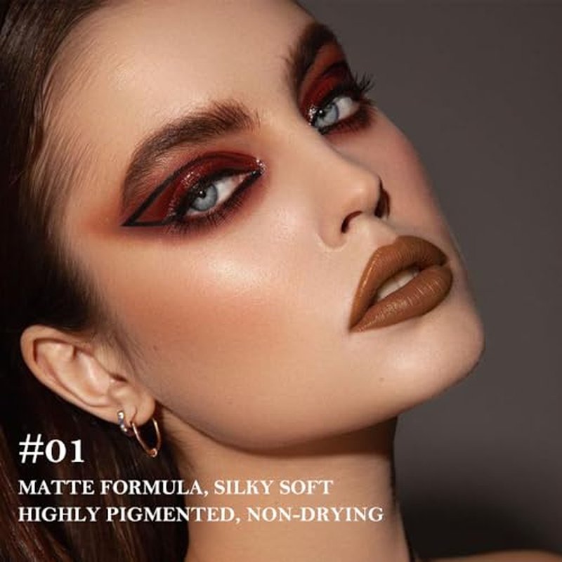 JUAAZIN Pastel Brown Gradient Matte Lipstick Crayon Lip Liner pencil, Flawless Contour Gradual Ombre Effect lip Pencil, High Pigmented Long Lasting Waterproof Smudge Proof Lipstick Pencil 01#