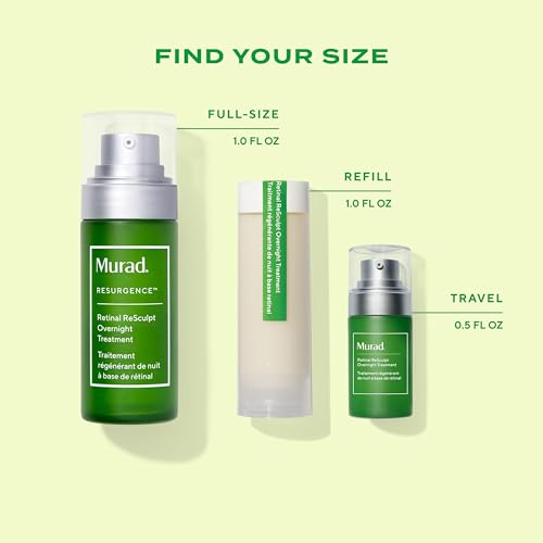 Murad Retinal ReSculpt Overnight Treatment - Advanced Face and Neck Serum with Encapsulated Retinal, Kangaroo Paw, Olive, & Oat Smooths Deep Wrinkles and Crepey Skin, & Lifts Sagging Skin - 0.5Fl Oz