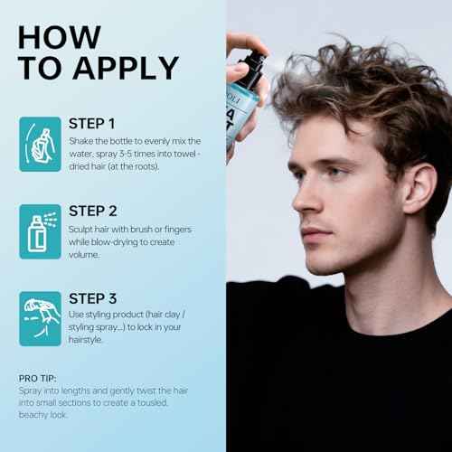 BOLI Sea Salt Spray for Men & Women, Adds Instant Volume, Light Hold, Texture, Thickening Curly Fine Hair Texturizing Water (8.12 FL.OZ)