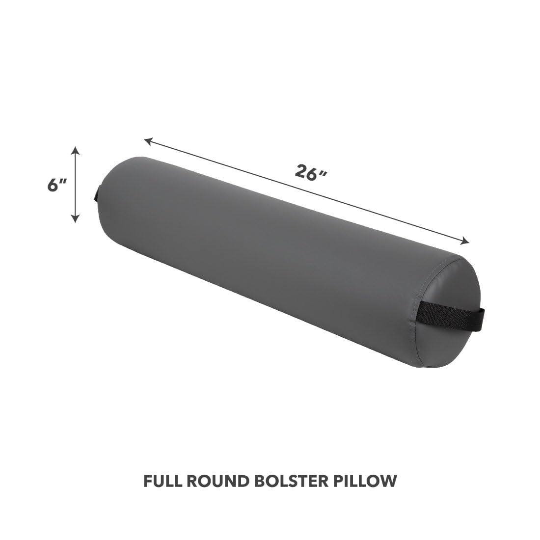 ForPro Full Round Bolster Pillow, Crème, Oil and Stain-Resistant, for Massage and Yoga, 6” R x 26” L