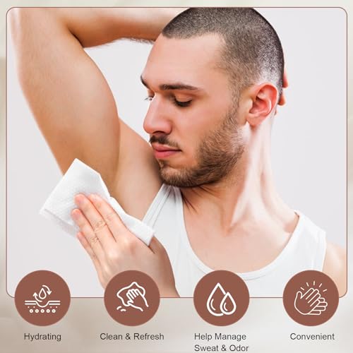 Dyrfolm 200 Pcs Underarm Deodorant Wipes,Travel Deodorant Wipes,Individually Wrapped Antiperspirant Wipes,Sweat Body Wipes for Women Men Adults Sports Travel Essentials (Brown, 1 Count (Pack of 1))