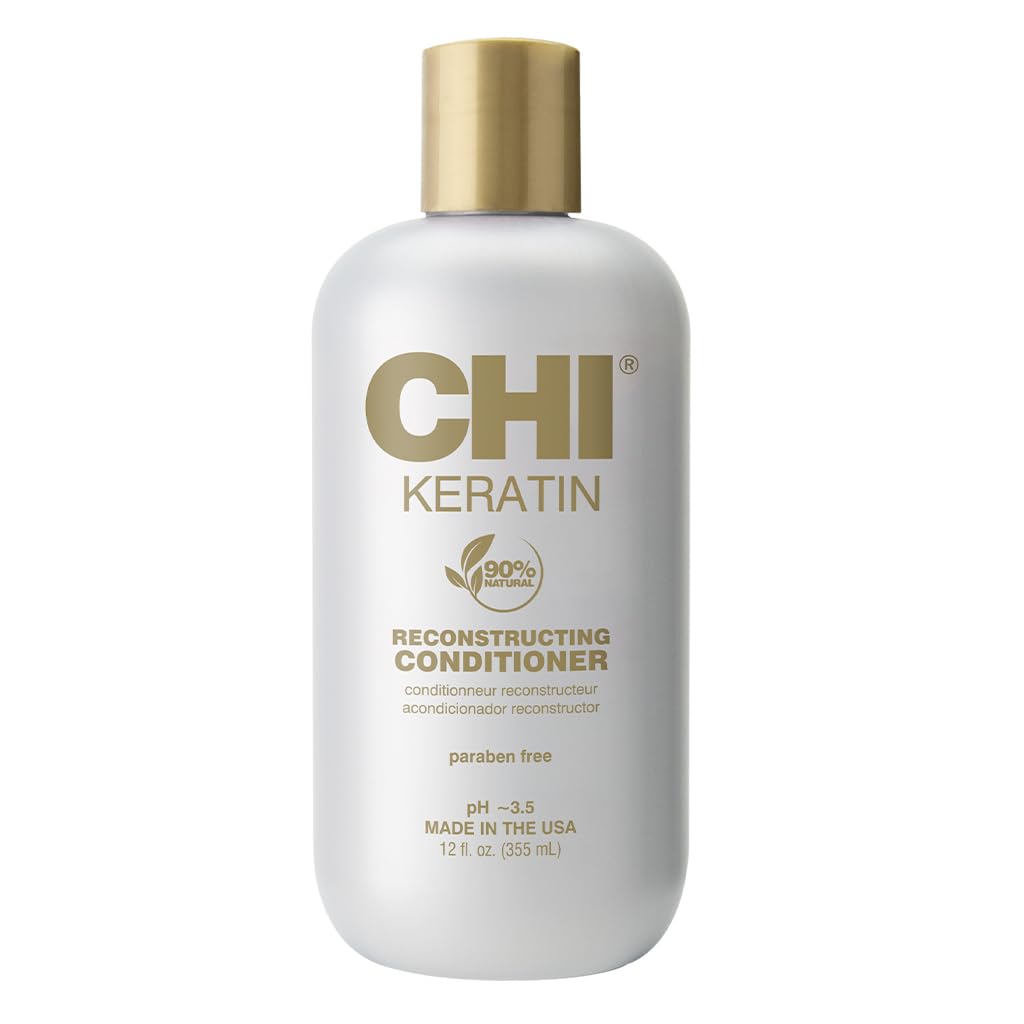 CHI Keratin Reconstructing Shampoo, Delivers Healthier Hair, Adds Shine & Helps Prevent Future Breakage, Sulfate, Paraben, & Cruelty-Free, 32 Oz