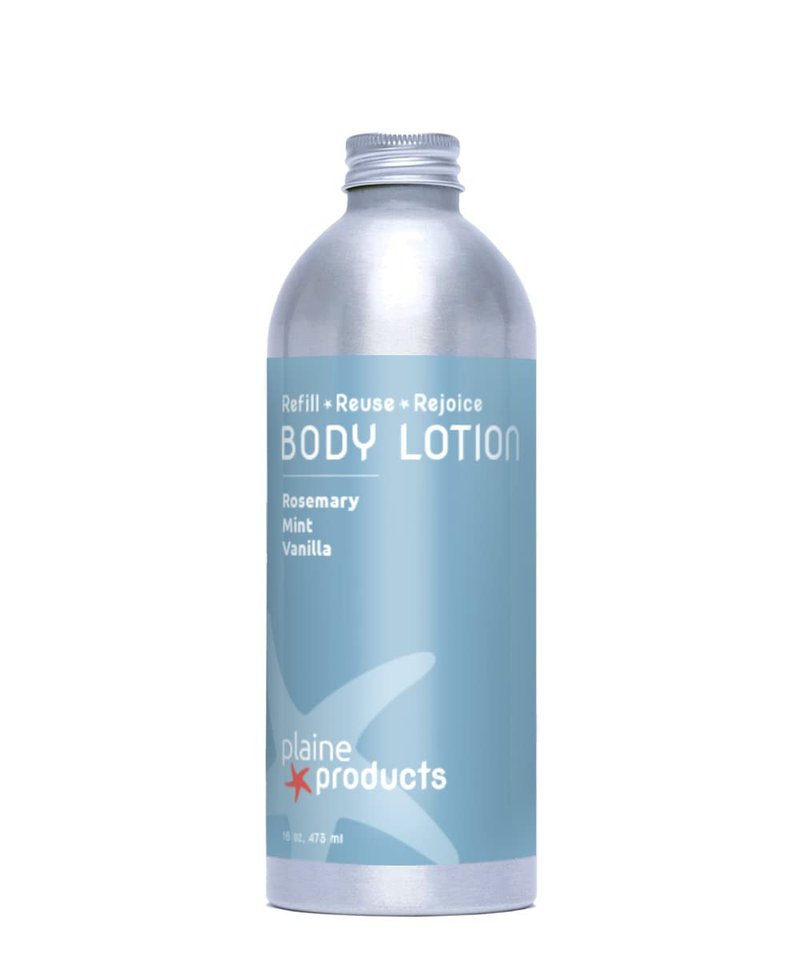Eco-Friendly Body Lotion - Rosemary, Mint, Vanilla - Sensitive Skin, 16 oz (Refill Bottle)