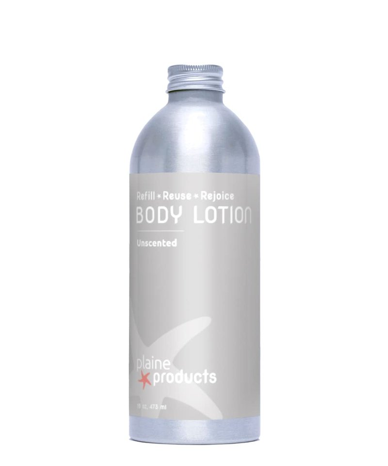 Plaine Products Eco-Friendly Body Lotion - Unscented - Sulfate/Paraben/Phthalate Free, 16 oz (Refill Bottle - No Pump)