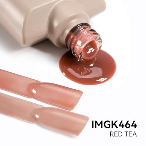 MAYCHAO 15ML Jelly Neutral Gel Nail Polish 1Pc Transparent Nude Peach Gel Polish Soak Off UV LED Translucent Nail Polish Nail Art Starter Manicure Salon DIY at Home, 0.5 OZ
