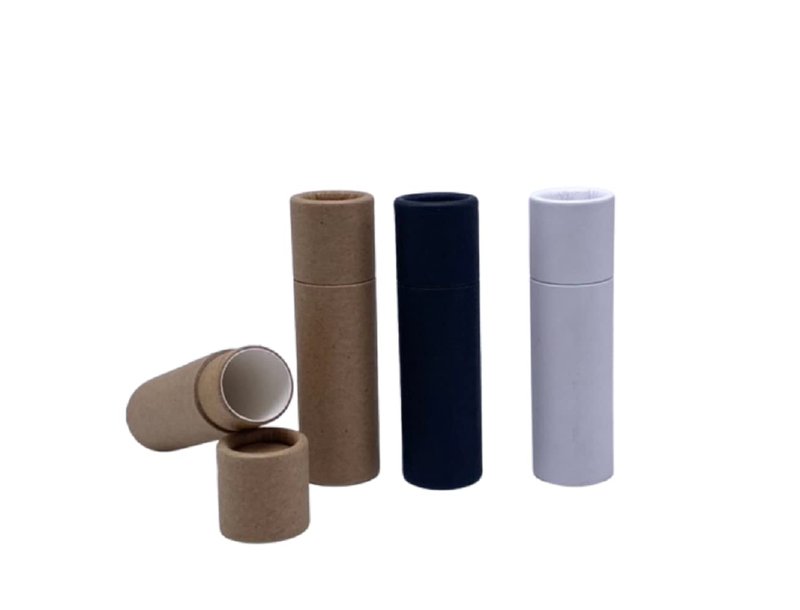 GreenWay 0.3oz / 8.5g Kraft Paperboard Lip Balm Tubes with Lids - 25 Pack Lip Gloss Tubes Refillable DIY Cosmetic Containers - Lip Balm Containers Chapstick Empty Holder - Brown