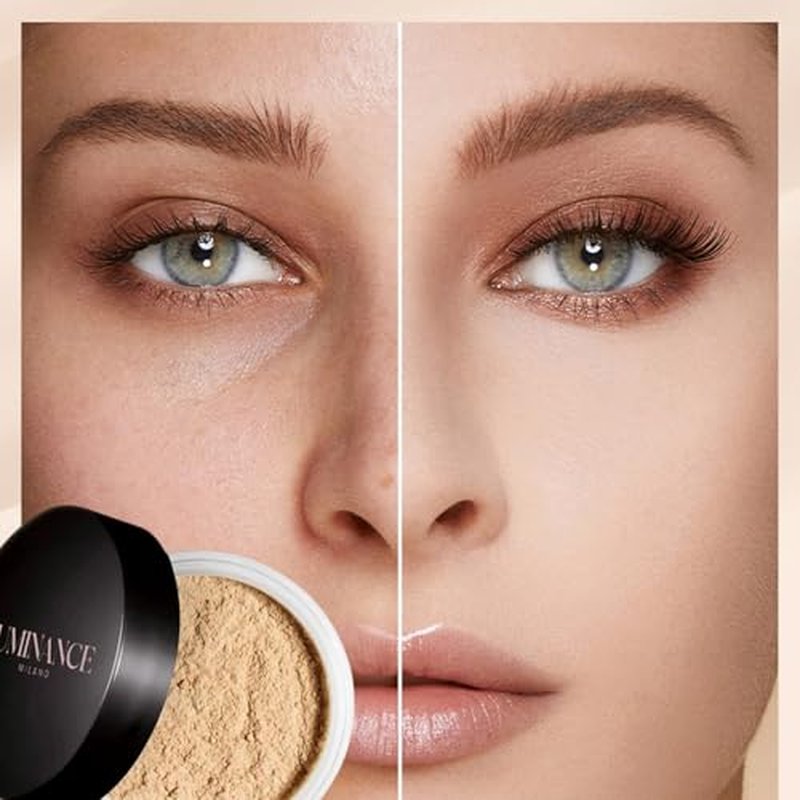 Luminance Pink Powder,Ultra Pink Setting Powder,Long-Lasting Waterproof Foundation,Skin Tone Adapting Blurring Powder for Flawless Beauty (1pcs)