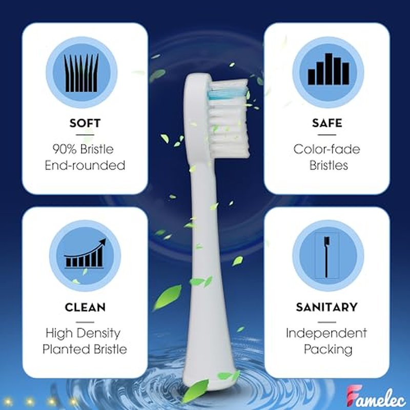 FAMELEC 10Pcs Compatible with Water Pik Sonic Fusion 2.0 Replacement Heads, for Waterpik Replacement Heads & Flossing Toothbrush SF01/SF02/SF03/SF04, Replacement for Waterpik Sonic-Fusion Brush Heads