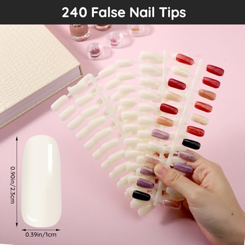Segbeauty 216 Nail Colors Display Chart, Nail Polish Organizer Display Book with 240 False Nail Tips, Professional Nail Art Salon Supplies Nail Color Nail Gel Card Nail Sticks