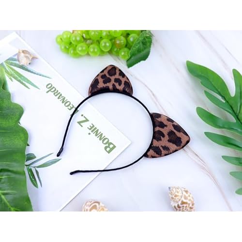 Bonnie Z. Leonardo Fashion Leopard Pattern Cat Ears Headband Brown