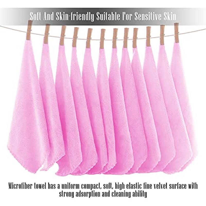 TENSTARS 12 Pack Premium Washcloths Set - Quick Drying- Soft Microfiber Coral Velvet Highly Absorbent Wash Clothes - Multipurpose Use as Bath, Spa, Facial, Fingertip Towel (Frozen Berry)