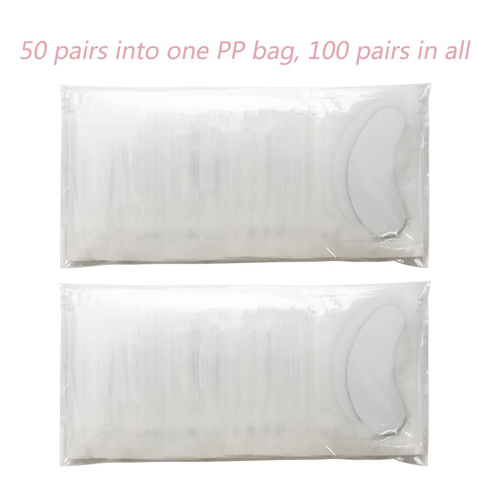 100 Pairs Set Under Eye Pads Disposable Eye Gel Patches for Eyelash Extensions Tool Kit, Black Film