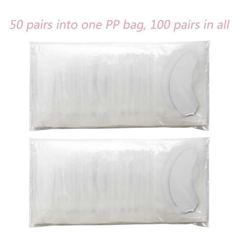 100 Pairs Set Under Eye Pads Disposable Eye Gel Patches for Eyelash Extensions Tool Kit, Black Film