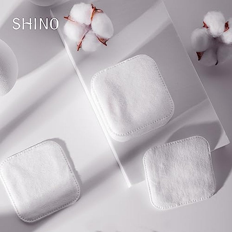 SHINO Natural Square Cotton Pads,100 Ps Biodegradable Pads, Makeup Remover Pads for Sensitive Skin - Beauty, Personal Care, Baby Care & Daily Cosmetics