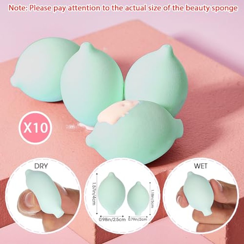 SiliFine 20 Pcs Travel Makeup Brush Set, 10 Pcs Mini Travel Make up Brush Set with Bag, 10 Pcs Makeup Sponge Princess Party Favor Set for Women Girl Home Travel Business Party Souvenirs (Blue)