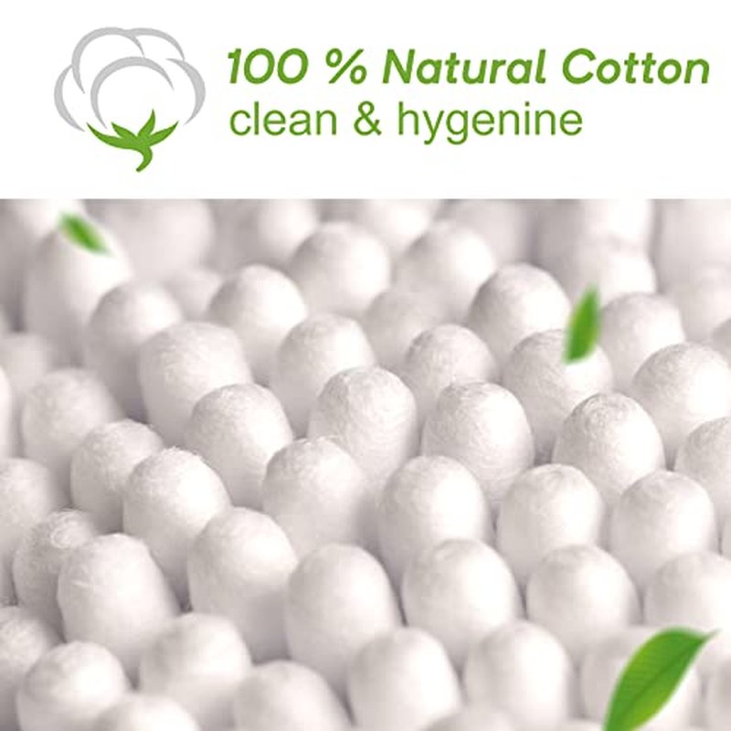 eyxformula 1000 PCS Bamboo Cotton Swabs In Storage Box Natural Organic Cotton Swabs With Wooden Sticks - Double Tips Biodegradable Cotton Buds For Ear Wax Removal, Makeup, Personal Care, Art & Craft