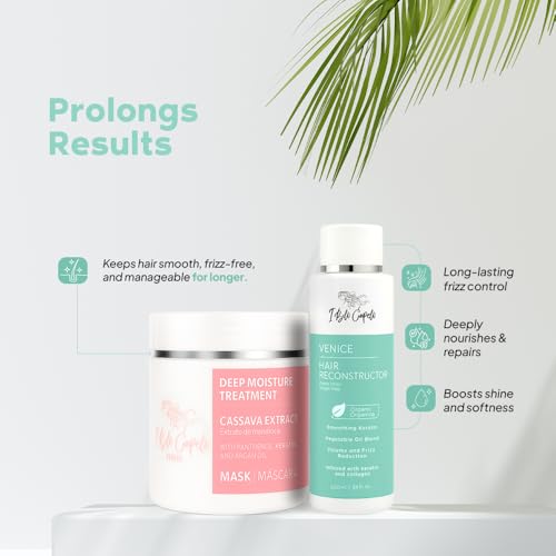 I Belli Capelli Venice Smoothing Keratin Kit, Keratin Hair Treatment Straightening Set- Keratina Para Alisar El Pelo Sin Formol - Paso Unico & Hair Mask for Silky Soft Hair (500g)- (Pack of 2)