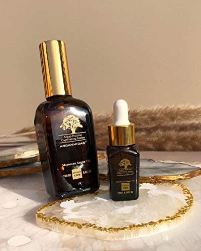 Arganmidas Moroccan Argan Oil 100ml Perfect for Leave in Treatment & Conditioner ALSO for Face and Body- Wonderful Anti Aging, Anti Wrinkle Beauty Secret,