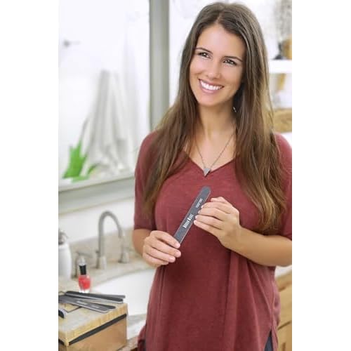 Professional Nail Files 10 Pack Double Sided 100/180 Grit Washable Buffer File