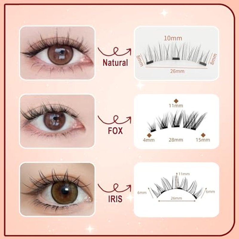 Krafty Magnetic Eyelashes,Magnetic Eyelashes with Applicator,Crafty co Magnetic Eyelashes Without Eyeliner,Reusable No Glue Needed Magnetic Eyelashes Kit Easy to Wear and Remove Readily (Natural+Fox)
