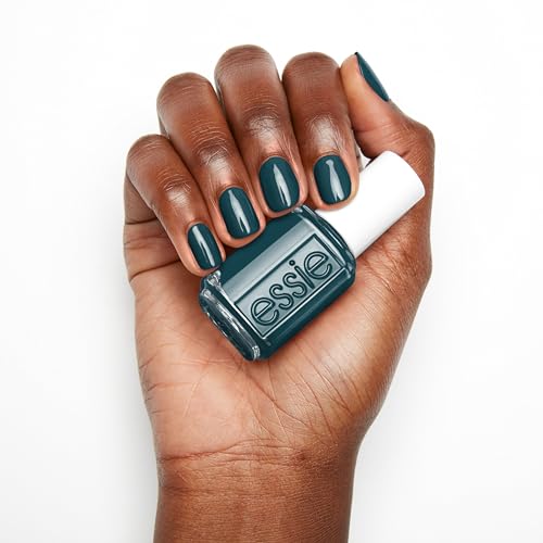 essie Nail Polish, Salon-Quality Deep Milky Teal Nail Polish, Flying Solo Collection, Vegan, In Plane View, 0.46 fl oz