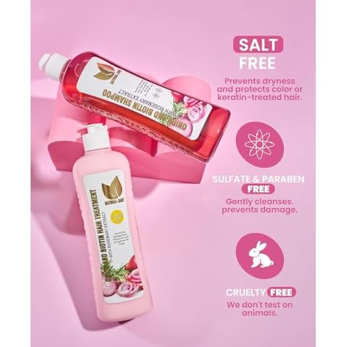 NATURAL SANT - Onion Biotin and Rosemary Shampoo & Treatment Set for Stronger, Thicker and Longer Hair - Soft and Shine, Hair Loss and Thinning, Growth Shampoo, Paraben Free, Silicone Free