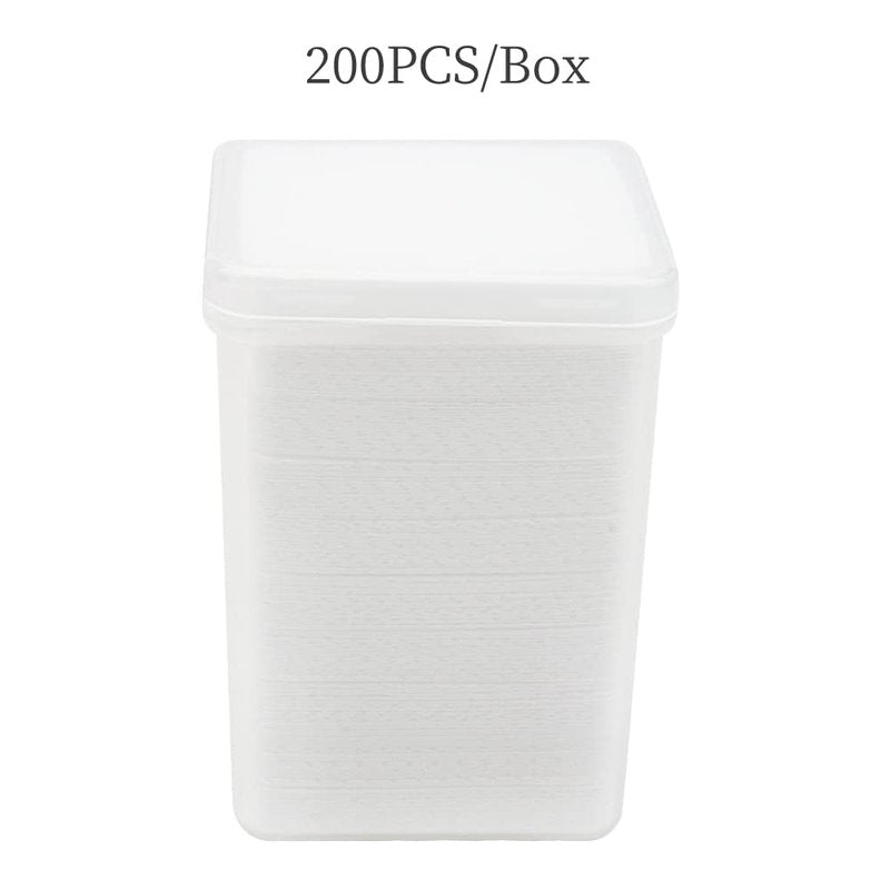 200 PCS Lint Free Nail Wipes, Non-Woven Fabric Dry Nail Prep Pads, Nail Polish Remover Wipes Lash Extensions Glue Nail Cleaning Pads for Salon Supplies (White)