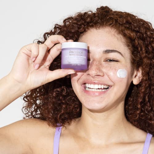 Pacifica Face Cream - Vegan Ceramide Barrier Cream w/Niacinamide & Shea Butter - Hydrating Daily Face Moisturizer Fragrance Free for Sensitive Skin, Vegan, Clean Beauty Allergy & Dermatologist Tested