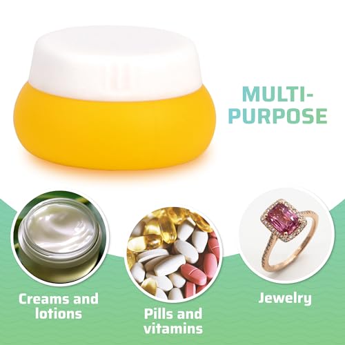 Travel Containers for Toiletries - Small Travel Containers for Creams - 4 Pack of 20mL TSA Approved Travel Bottles with Clear Bag, Leak-Proof Silicone Travel Jars for Toiletries (Apricot)