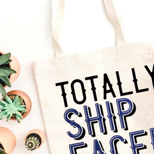 WCGXKO Cruise Trip Gift Cruise Bachelorette Party Favor Totally Ship Faced Zipper Makeup Bags Travel Toiletry Bag Accessories (Totally Ship Faced tote)
