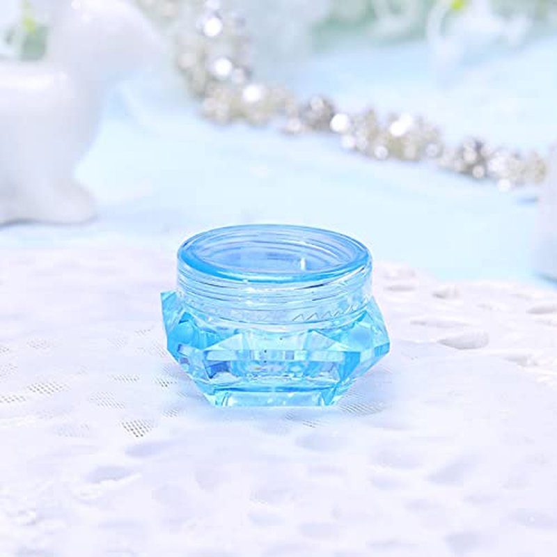 Sunicon Travel Cream Containers Lightweight Portable Empty Lotion Cosmetic Jars Diamond Shape Small Capacity for Business Trip (Blue)